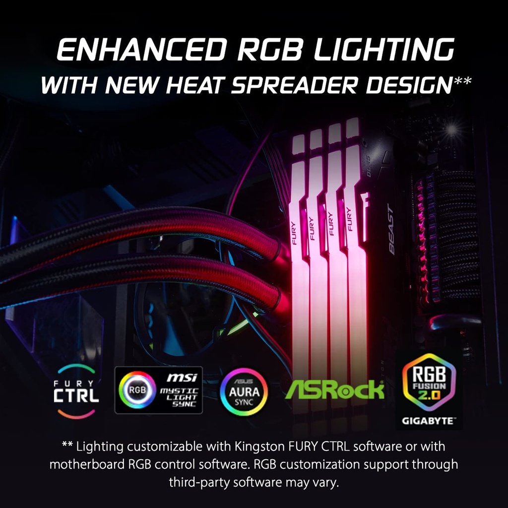 Kingston Fury Beast RGB 64GB (2x32GB) DDR5 5600MT/s CL40 Memory Kit
