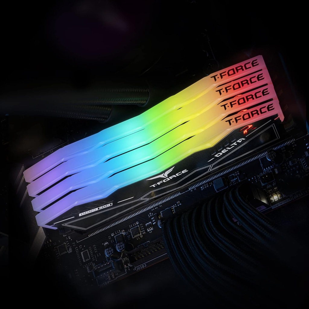 TeamGroup T-Force DELTA RGB 64GB (2x32GB) DDR5 6000MHz CL38 Memory Kit - Black