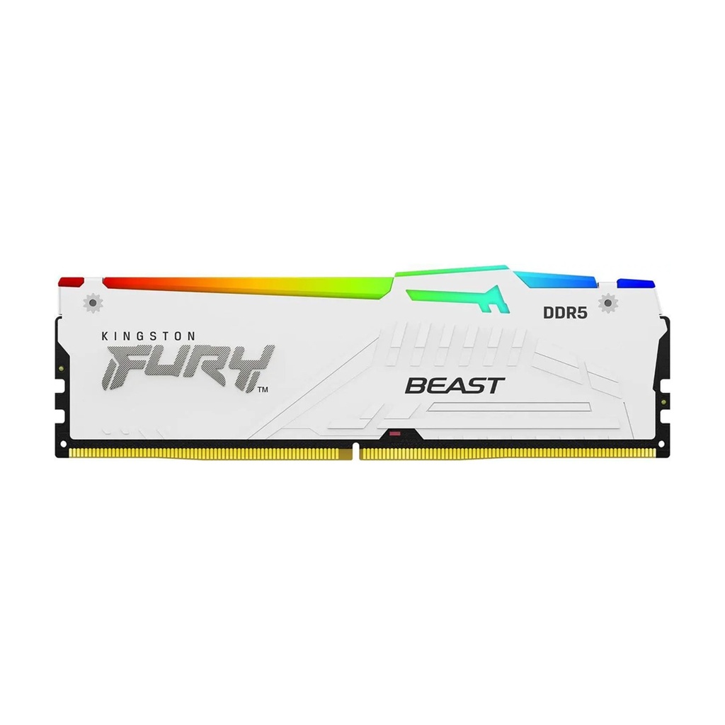 Kingston Fury Beast RGB 64GB (2x32GB) DDR5 6000MHz CL30 Memory Kit of 2 AMD Expo/Intel XMP, White | KF560C30BWAK2-64