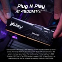 Kingston Fury Beast RGB 32GB (2x16GB) DDR5 6000MHz CL30 Memory Kit - Black