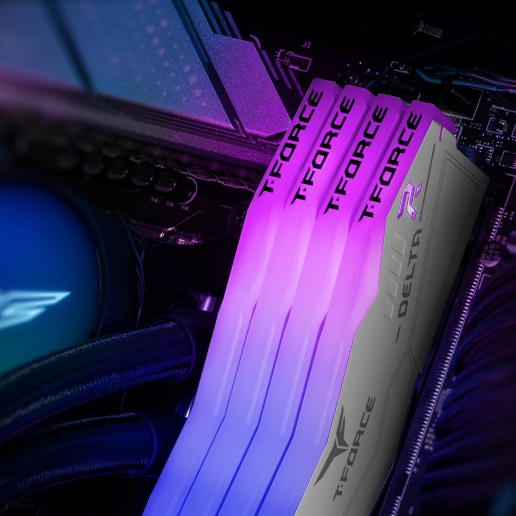 TeamGroup T-Force DELTA RGB 32GB (2x16GB) DDR5 6000MHz CL30 Memory Kit - White