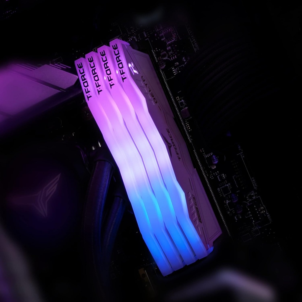 TeamGroup T-Force DELTA RGB 32GB (2x16GB) DDR5 6000MHz CL30 Memory Kit - White