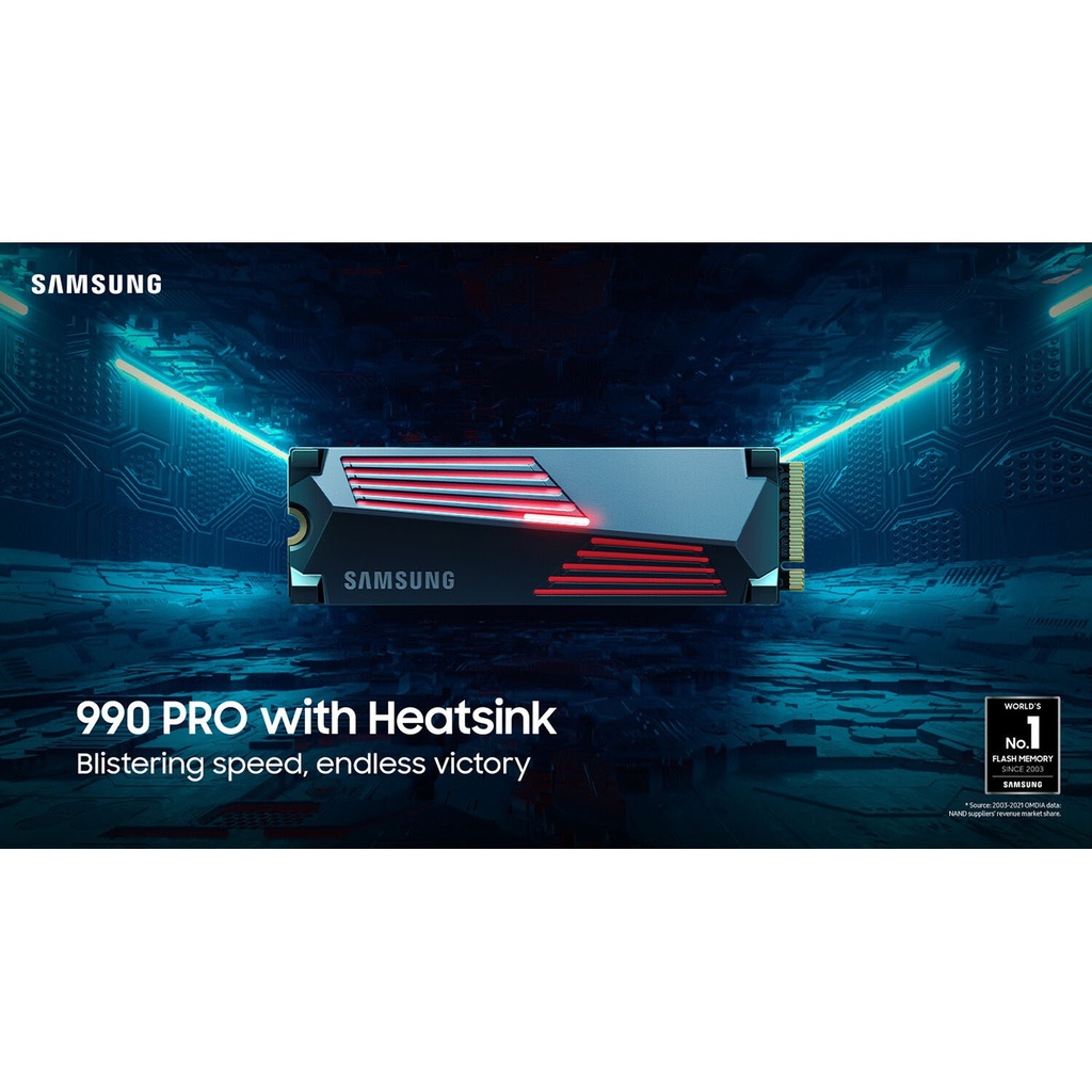 Samsung 990 PRO with Heatsink NVMe M.2 SSD 1TB (Read Speed Upto 7,450 / Write Speed Upto 6900 MB/s)