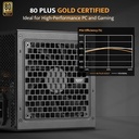 DarkFlash PMT1050 80 Plus Gold Fully Modular 1050W ATX 3.1 & PCIe 5.1 Power Supply - White