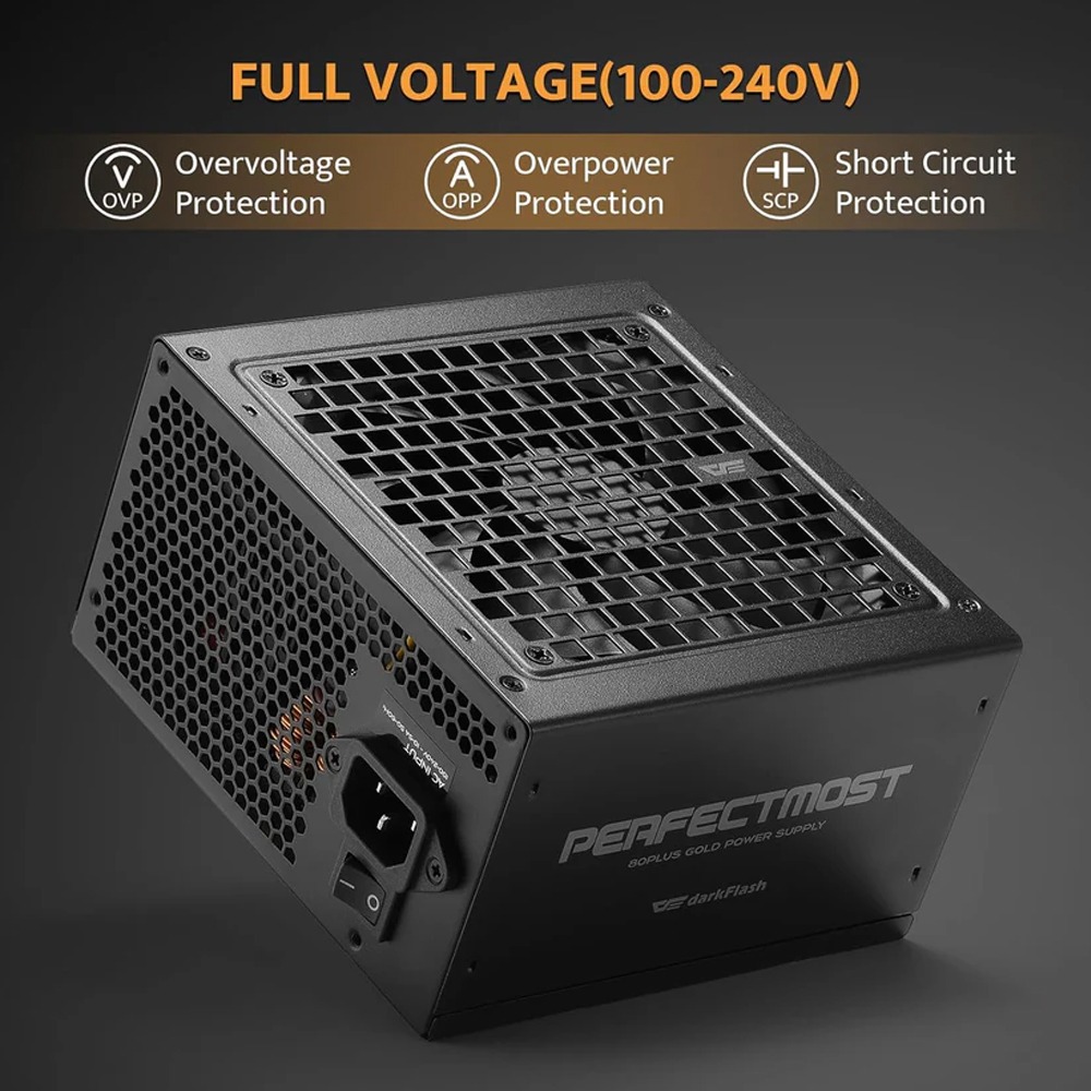 DarkFlash PMT1050 80 Plus Gold Fully Modular 1050W ATX 3.1 & PCIe 5.1 Power Supply - White