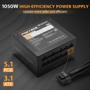 DarkFlash PMT1050 80 Plus Gold Fully Modular 1050W ATX 3.1 & PCIe 5.1 Power Supply - Black