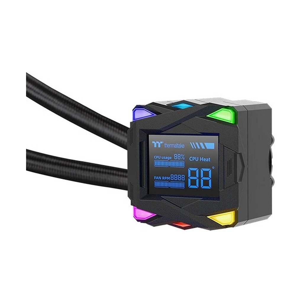 Thermaltake LA360-S ARGB AIO Liquid CPU Cooler, 2.4" Segment LCD Display, 360mm Radiator - Black