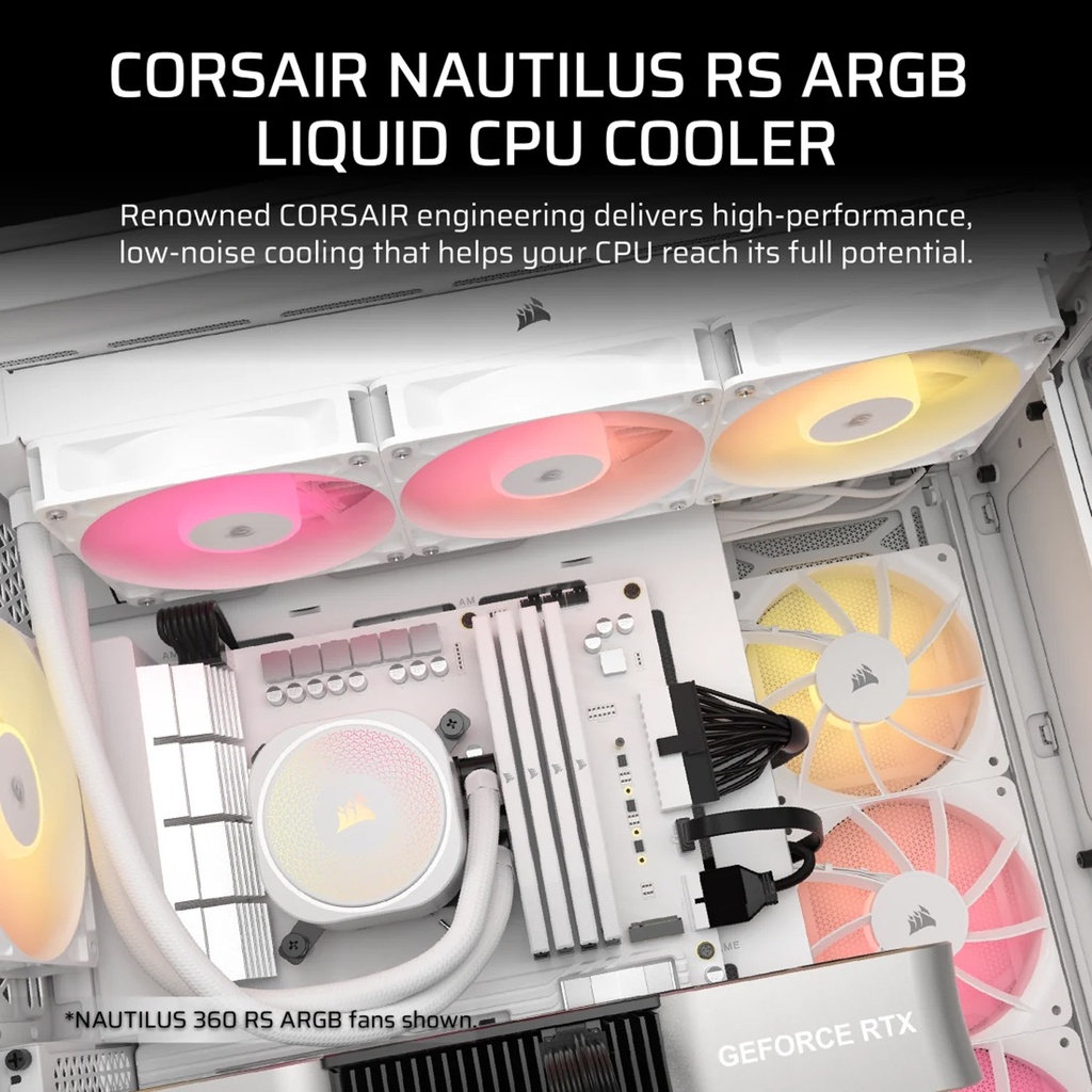 Corsair Nautilus 240 RS ARGB Performance 240mm Liquid CPU Cooler - White
