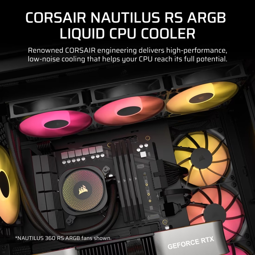 Corsair Nautilus 240 RS ARGB Performance 240mm Liquid CPU Cooler - Black