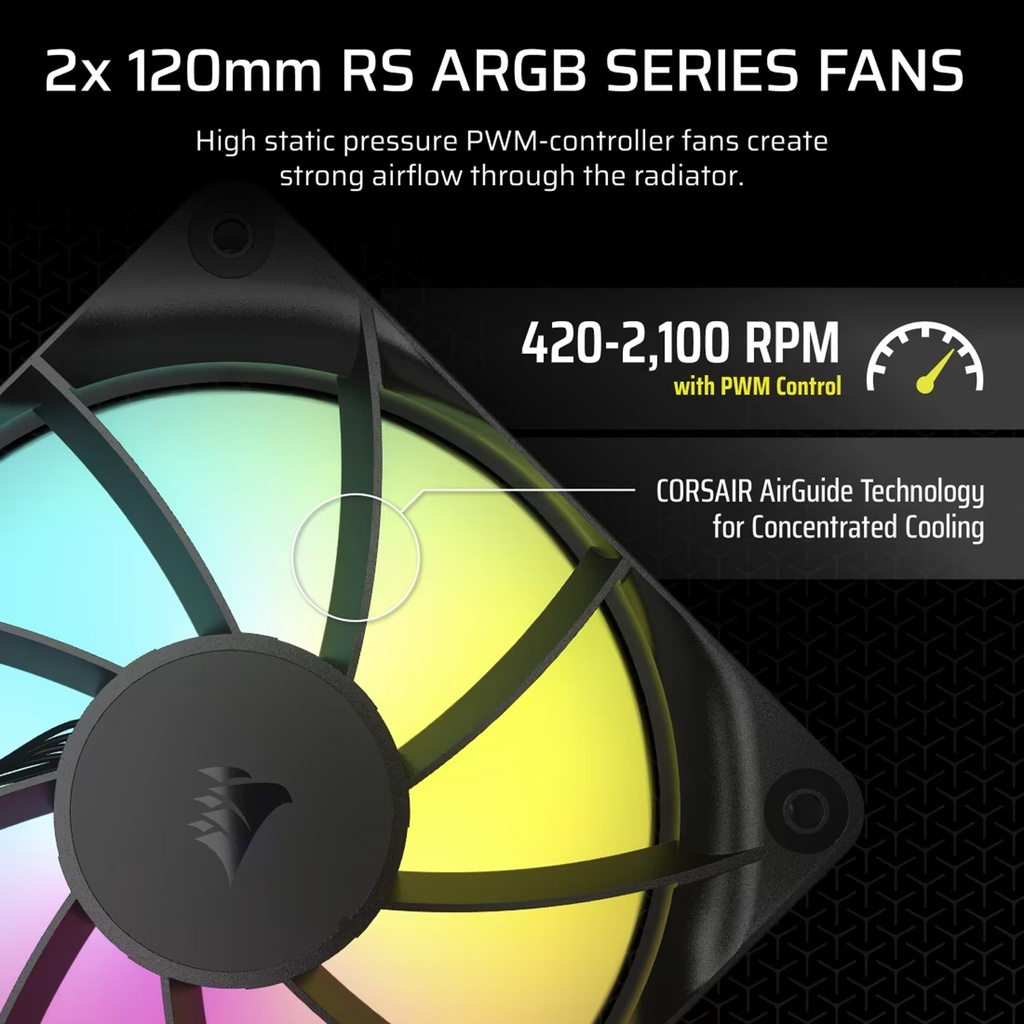 Corsair Nautilus 240 RS ARGB Performance 240mm Liquid CPU Cooler - Black