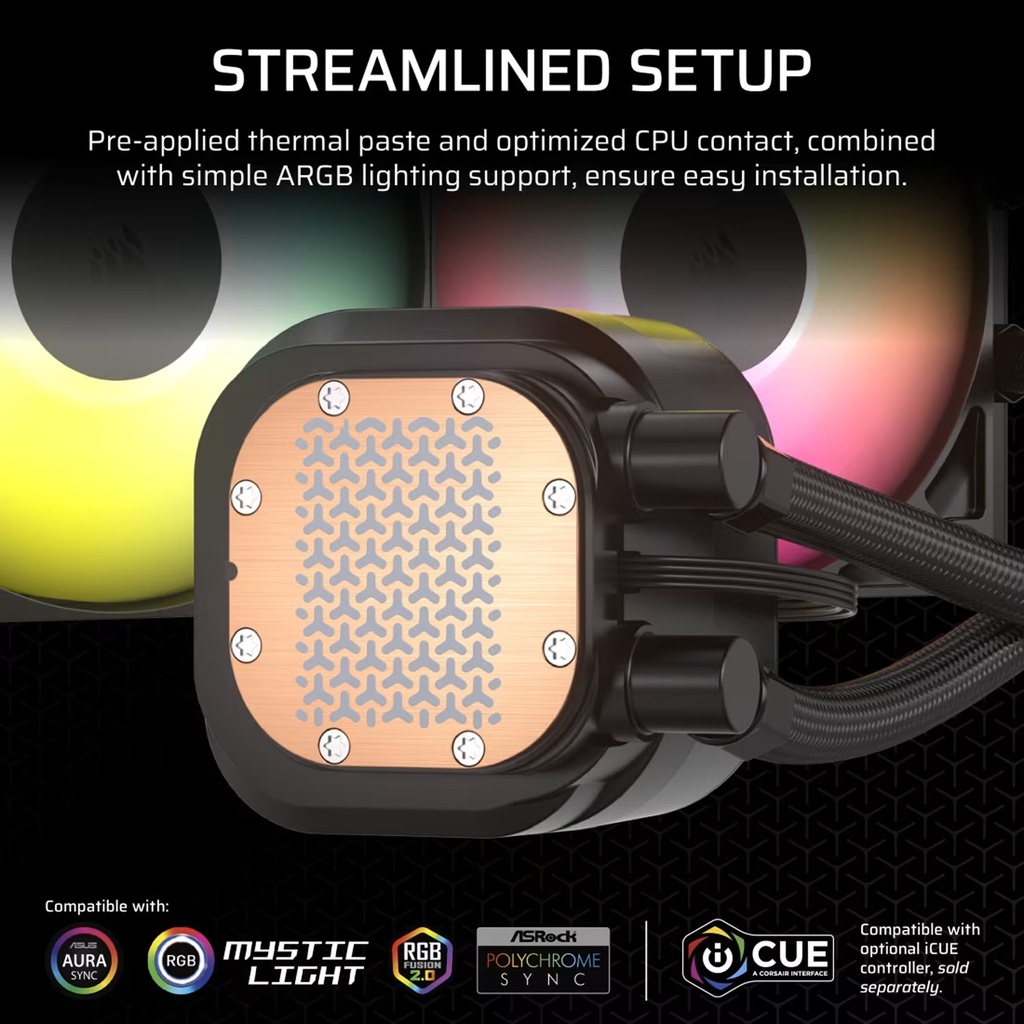 Corsair Nautilus 240 RS ARGB Performance 240mm Liquid CPU Cooler - Black