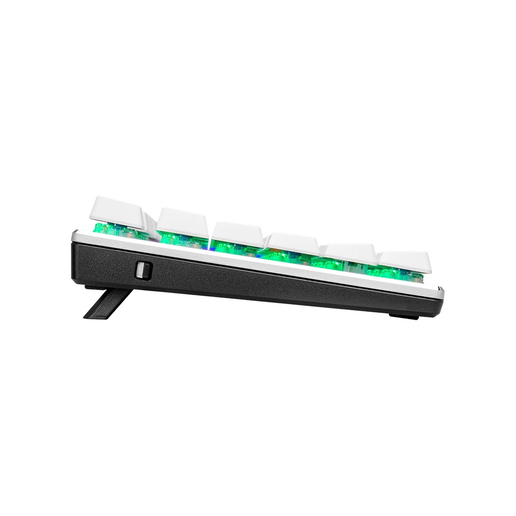 Cooler Master SK653 Full Sized Wireless/Bluetooth RGB Mechanical Keyboard With Low Profile Linear Red Switch - Silver /White