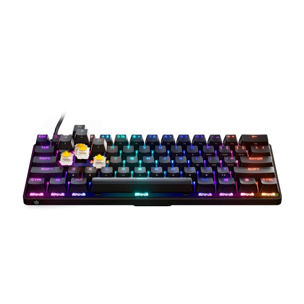 SteelSeries Apex 9 Mini (60%) Mechanical Wired Gaming Keyboard - OptiPoint Swappable Optical Linear Red Switches, Aircraft Grade Aluminum Alloy, For PC/PS5 & Xbox