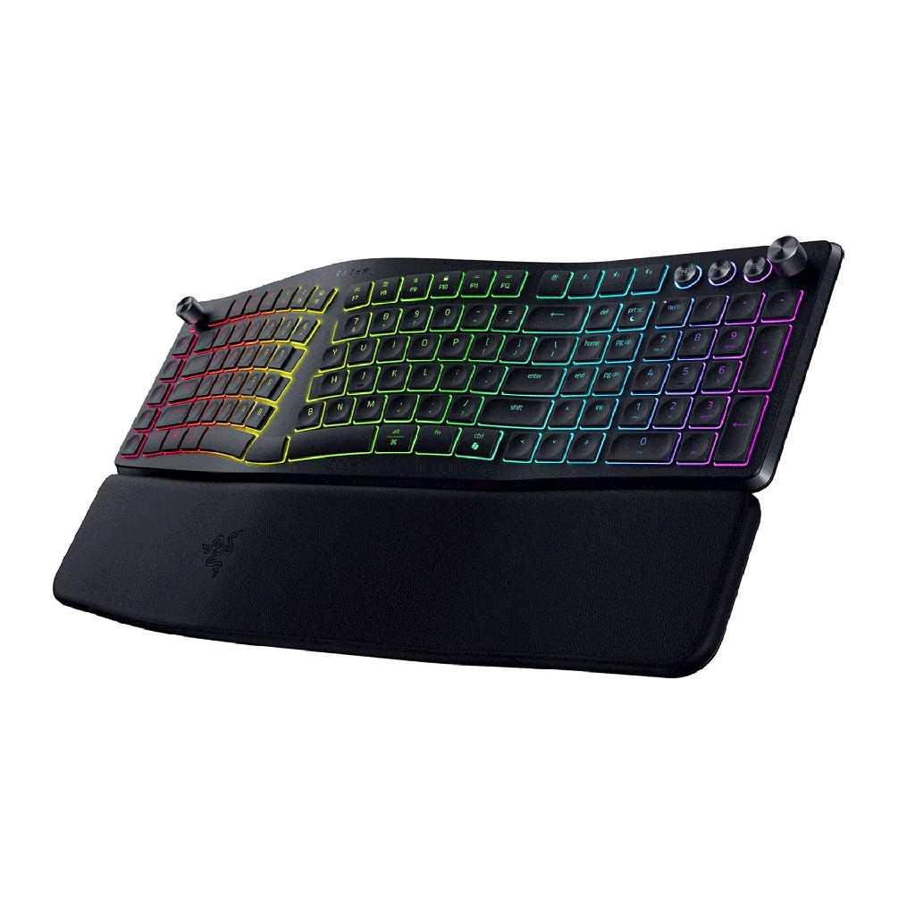 Razer Pro Type Ergo Wireless/Wired/BT 2.4GH Split Ergonomic RGB Keyboard - Black