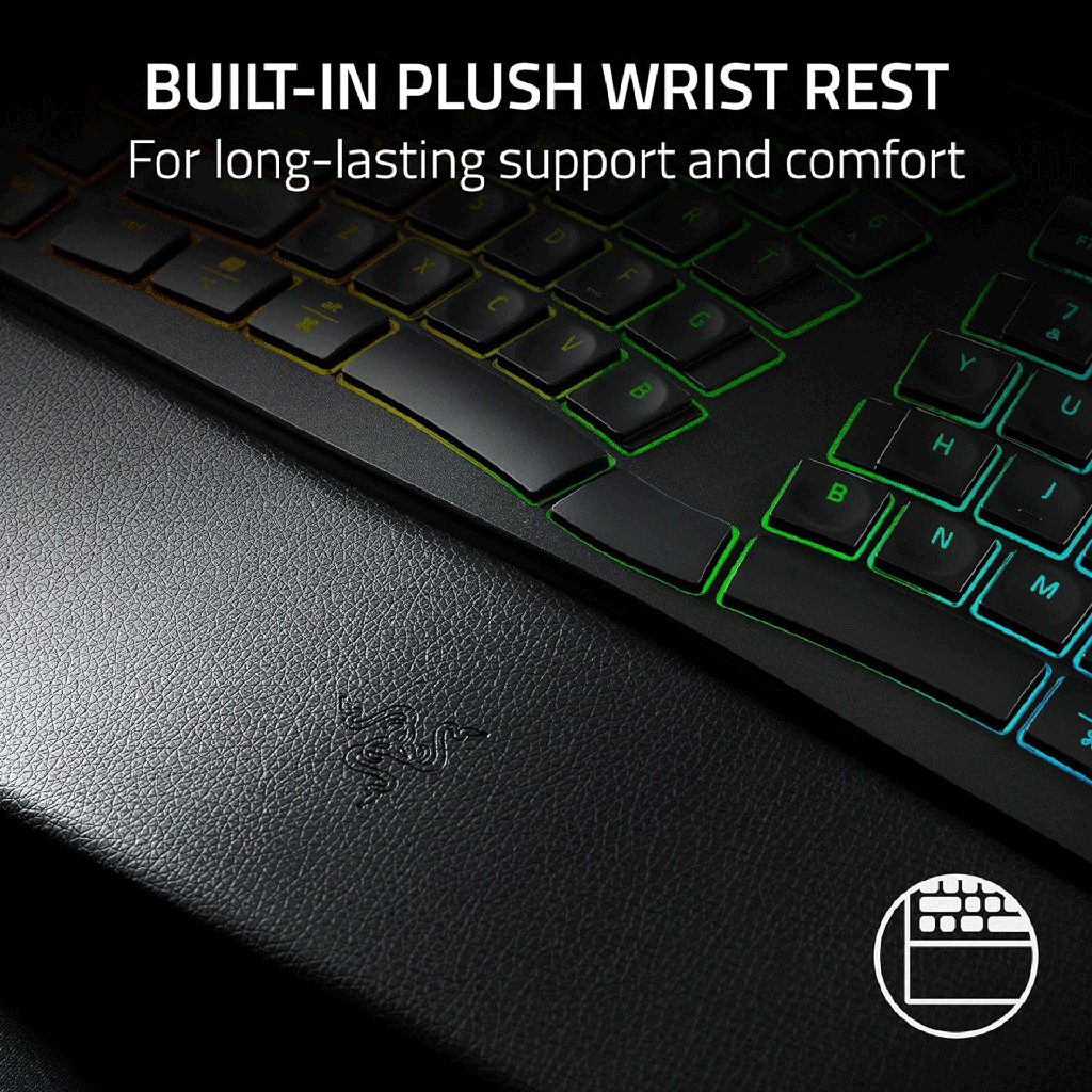 Razer Pro Type Ergo Wireless/Wired/BT 2.4GH Split Ergonomic RGB Keyboard - Black