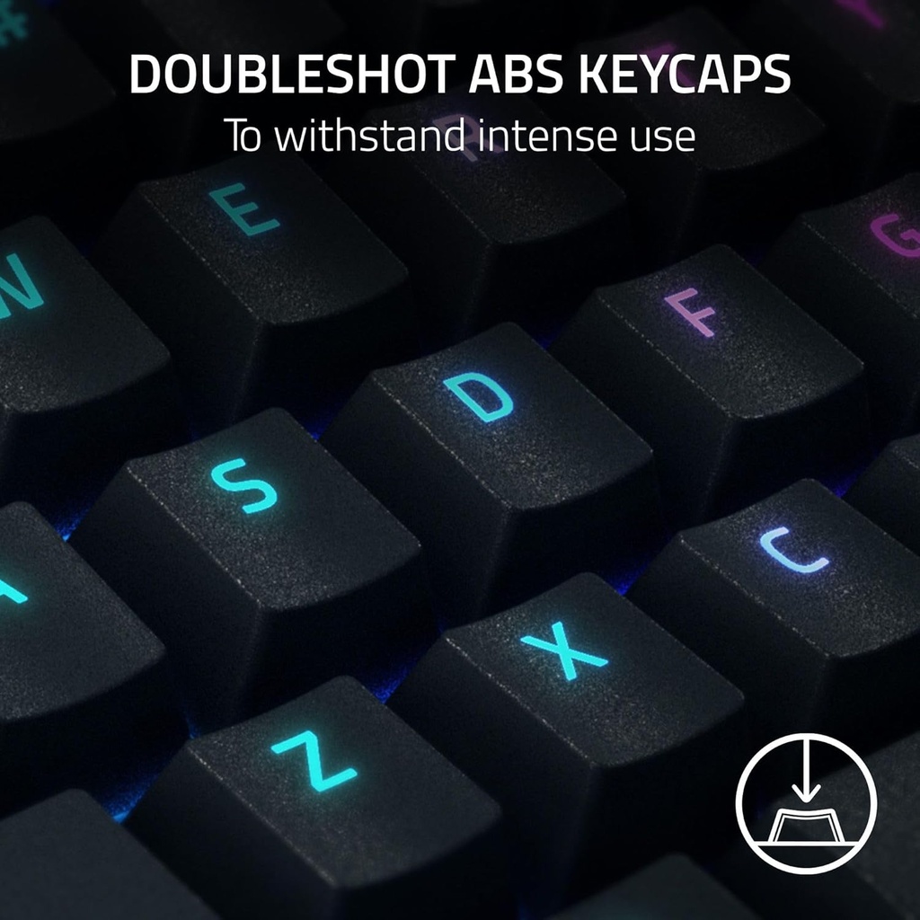Razer BlackWidow V4 Mechanical Gaming Keyboard: Green Switches Tactile & Clicky, Chroma RGB, 6 Macro Keys, Magnetic Wrist Rest, Doubleshot ABS Keycaps, Roller & Media Keys - Black