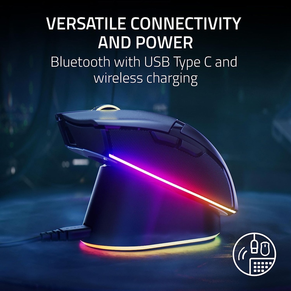 Razer Cobra Pro HyperSpeed Wireless/Bluetooth/Wired 30K DPI Gaming Mouse, 10 Customizable Control Focus Gen-3 Switches, Up to 170 Hrs Bluetooth/100 Hrs on Hyperspeed Wireless - Black
