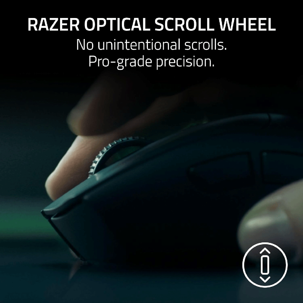 Razer DeathAdder V4 Pro Wireless Gaming Mouse: 56g Lightweight - HyperSpeed Wireless Gen-2 - Optical Scroll Wheel - Optical Switches Gen-4 - Focus Pro 45K Sensor Gen-2 - Up to 150 Hr Battery, Black | RZ01-05330100-R3G1
