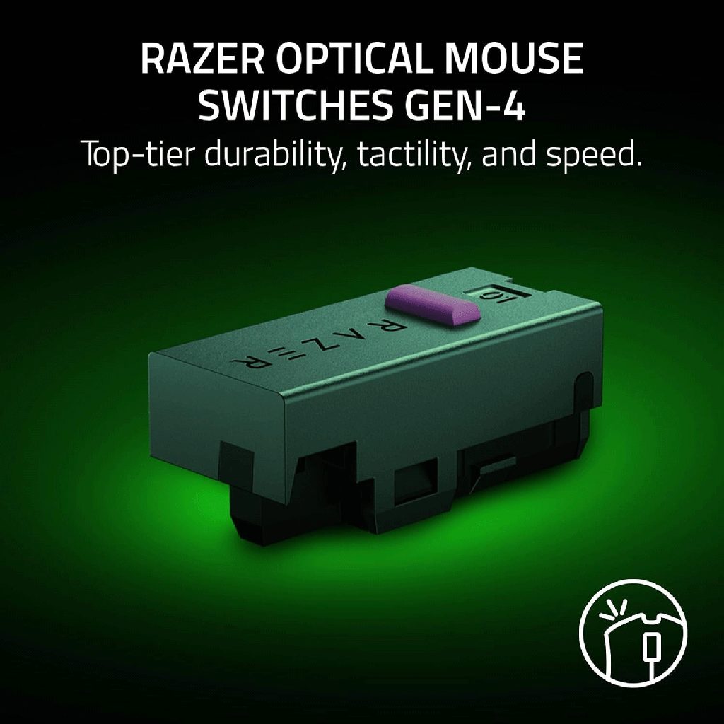 Razer DeathAdder V4 Pro Wireless Gaming Mouse: 56g Lightweight - HyperSpeed Wireless Gen-2 - Optical Scroll Wheel - Optical Switches Gen-4 - Focus Pro 45K Sensor Gen-2 - Up to 150 Hr Battery, Black | RZ01-05330100-R3G1