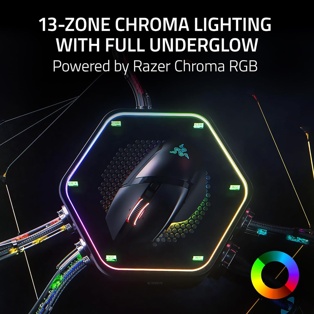 Razer Basilisk V3 Pro 35K Fully Customizable Wireless/ Bluetooth Wired Ergonomic Gaming Mouse, Focus Pro 35K Optical Gen-2 Sensor, Up to 210 Hrs on Bluetooth/145 Hrs on Wireless– Black