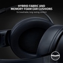 Razer Kraken V3 X Wired USB Gaming Headset: HyperClear Cardioid Mic, Oval Ear Cushions, Hybrid fabric, memory foam ear cushions, USB Type A, Surround sound, Chroma RGB, For PC, PS4 - Black