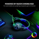 Razer Kraken V3 X Wired USB Gaming Headset: HyperClear Cardioid Mic, Oval Ear Cushions, Hybrid fabric, memory foam ear cushions, USB Type A, Surround sound, Chroma RGB, For PC, PS4 - Black