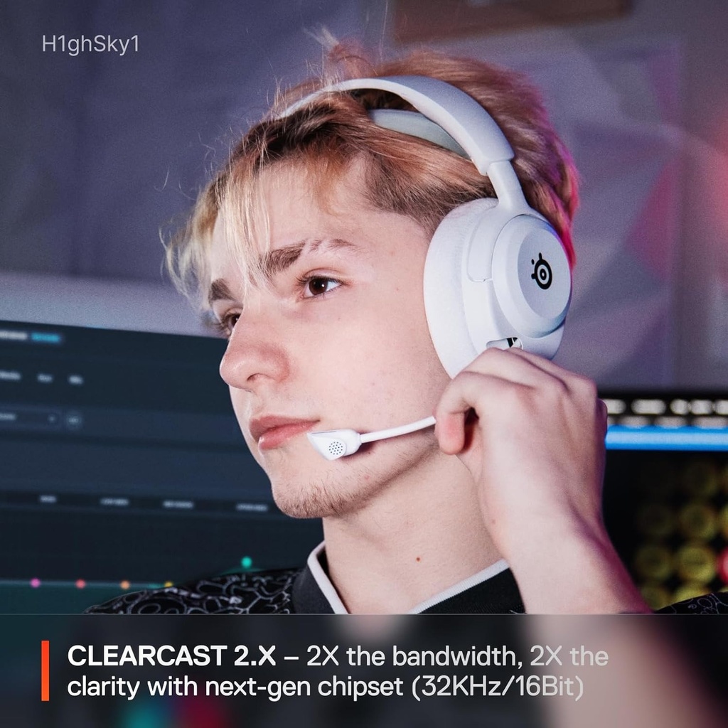 SteelSeries Arctis Nova 5X Wireless/Bluetooth Gaming Headset Upto 60 Hour Battery Life For PC,Xbox,Switch & Mobile Devices - White