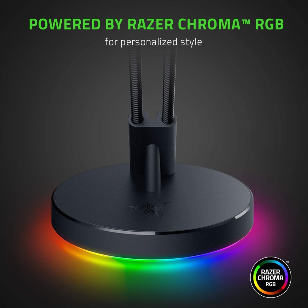 Razer Gaming Mouse Bungee V3 Chroma: Drag-Free Wired Mouse Support, for Esports-Level Performance, Weighted Base, Anti-Slip Feet - Classic Black