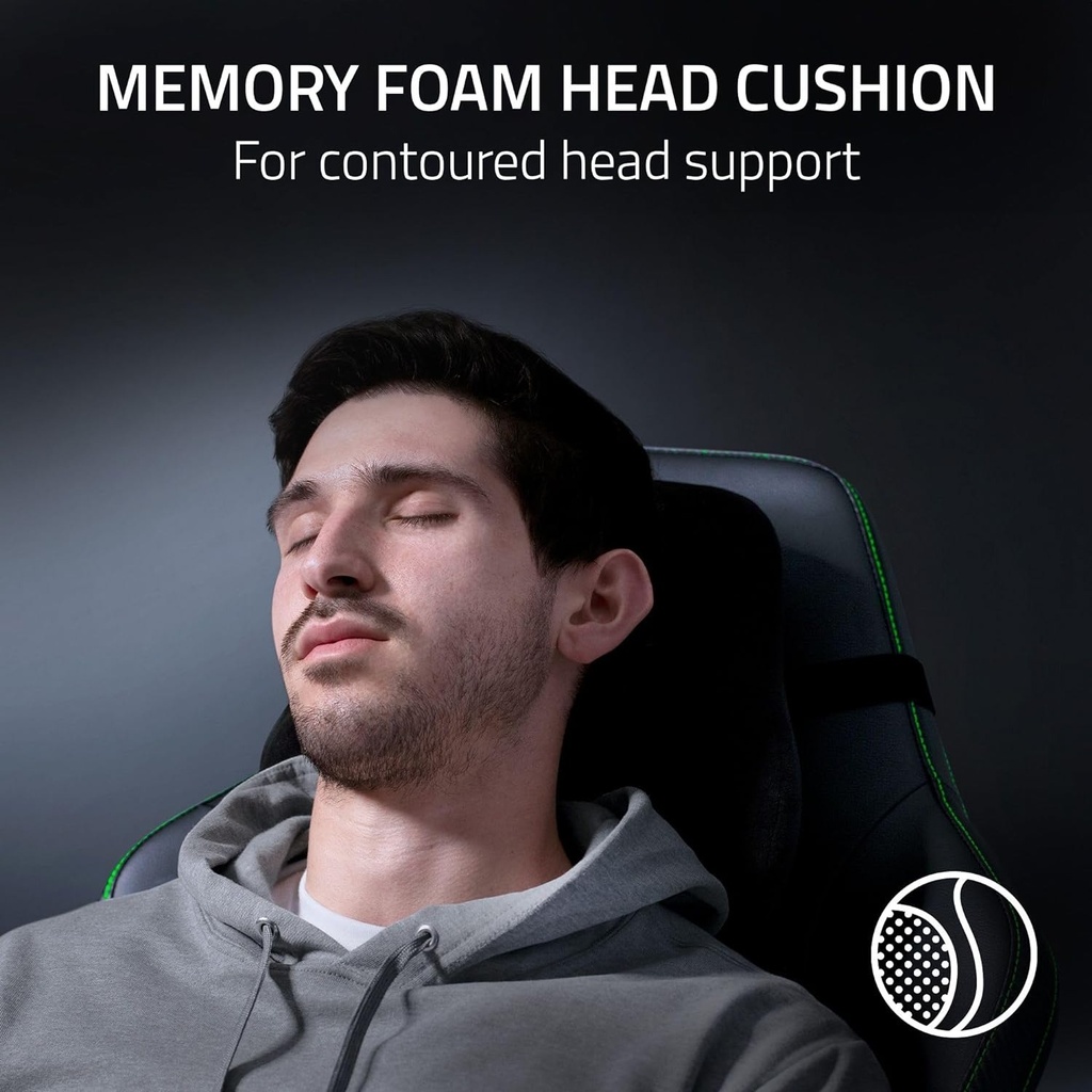 Razer Iskur V2 Gaming Chair with Adaptive Lumbar Support, EPU Synthetic Leather, High Density Foam Cushions, 4D Armrests, Fully Adjustable lumbar Curve - Black