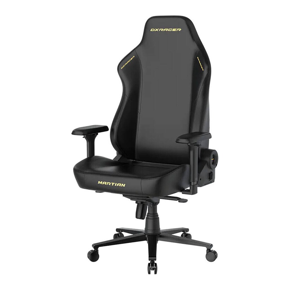 DXRacer Martian Large Series Gaming Chair, 4D Armrests, Integrated Lumbar 90° ~135°Back Recline Support Steel Frame, Hydraulics-Black/Yellow