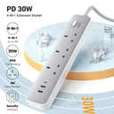 Ugreen 3-Outlet Surge Protector Master Switch Extension With 30W Type-C Port + Dual USB Ports – CD286 - 15461