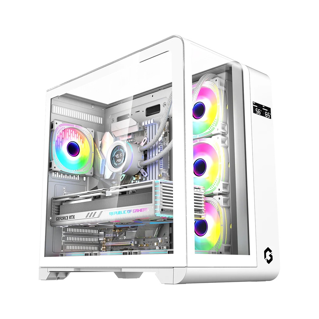 [GO-INFINITY-A-LT] GameOn Infinity Midnight Series ARGB Mid Tower Gaming Case With (4 ARGB Fans Included) - White
