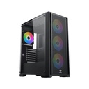 Xigmatek Gaming X II ATX Left Side Tempered Glass Panel Case with 4 ARGB Fans - Black