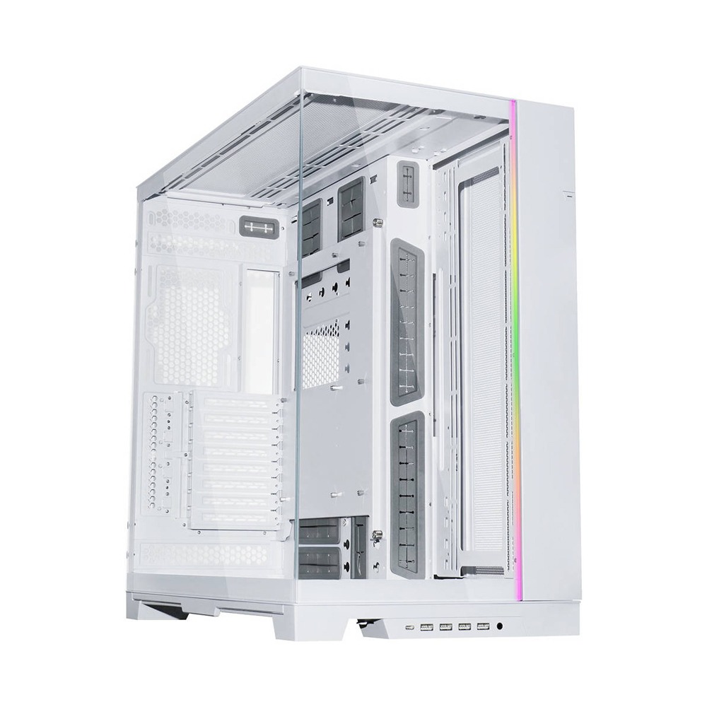 [G99.O11DEXL-W.00] Lian Li O11 Dynamic EVO XL RGB Tempered Glass Full Tower Gaming PC Case (Fans Not Included), White | G99.O11DEXL-W.00