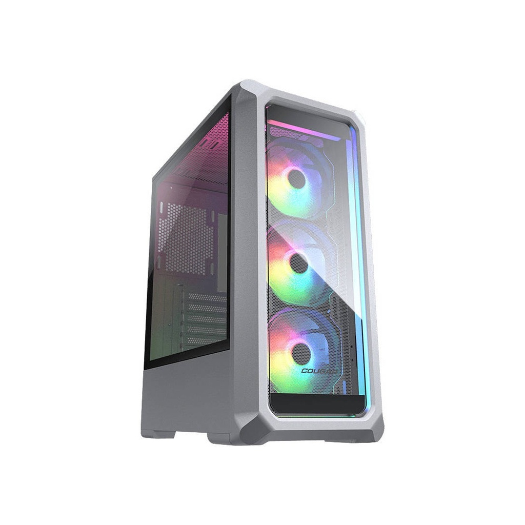[385CC50.0004] Cougar Archon 2 RGB Brilliant Mid Tower Crystalline Case, Two Side Panel Front and Left Tempered Glass Case With 3 ARGB Fan - White