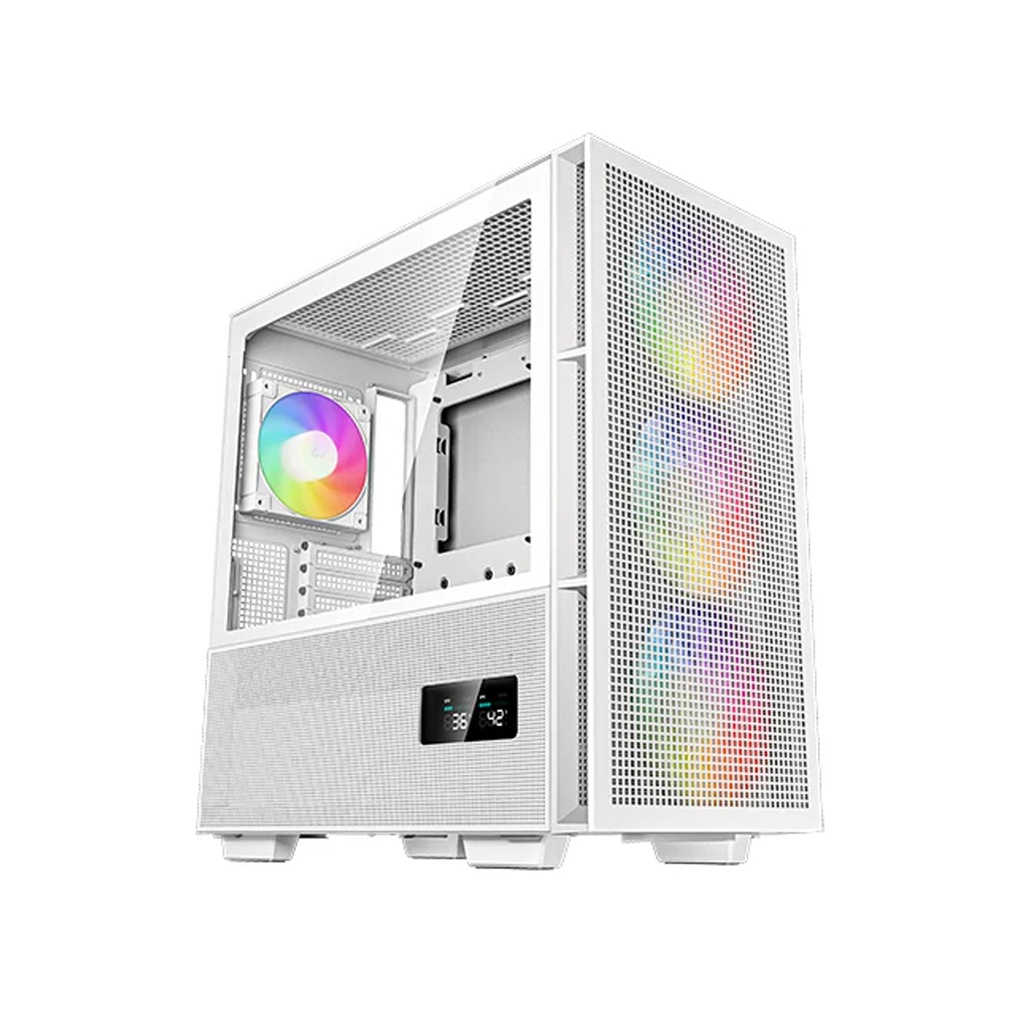 [R-CH560-WHAPE4D-G-1] DeepCool CH560 Digital ATX Mid Tower Tempered Glass Side Panel Case with 4 RGB Fans - White