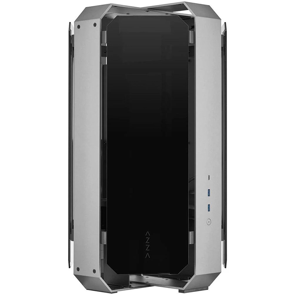 [AZZA] AZZA Opus 809 ATX - Dual Orientation - CNC Milled Aluminum - 4 Side Tempered Glass PC Case - Black