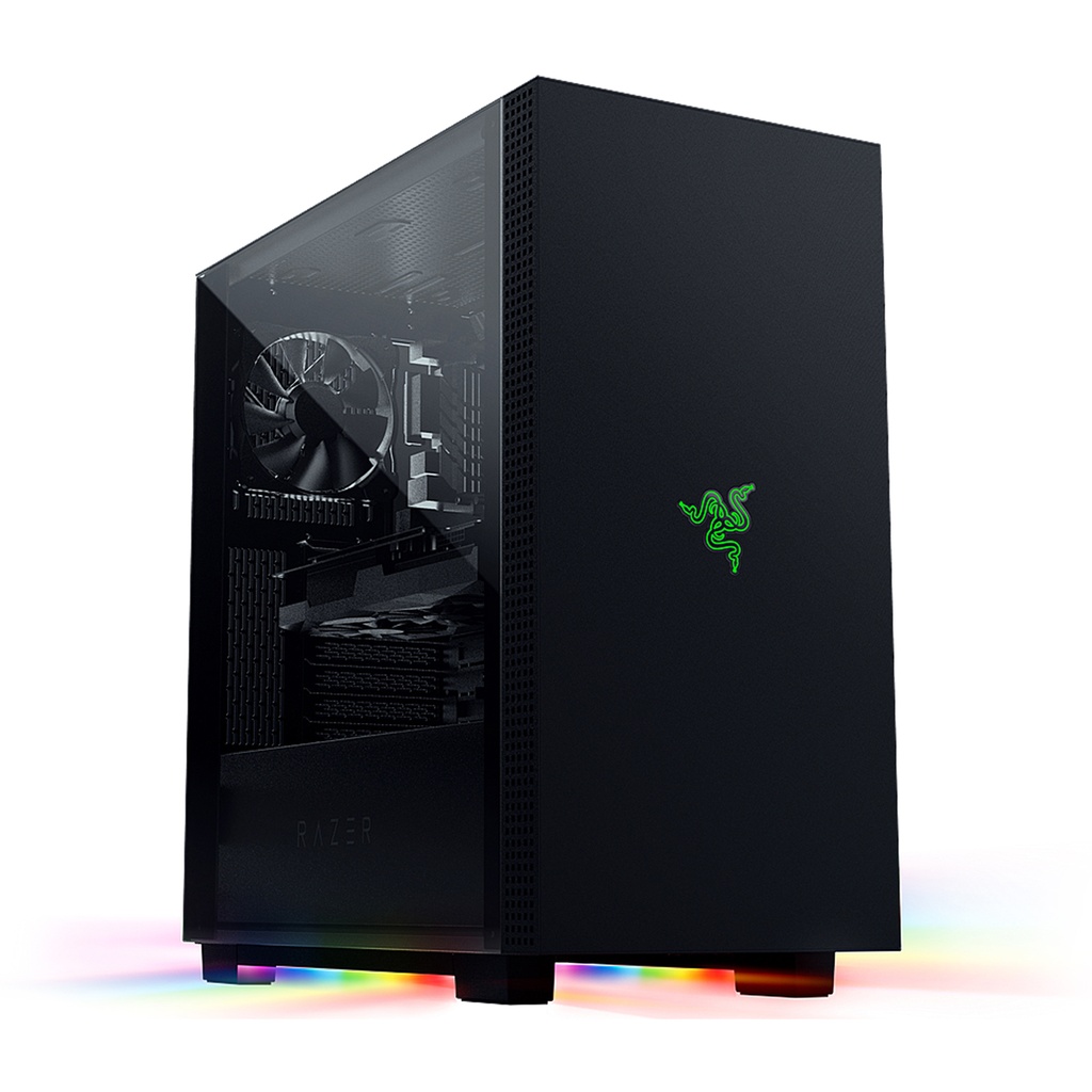 [RC21-01420100-R3M1] Razer Tomahawk ATX Tempered Glass Double Side Revolving Doors Vented Top Panel RGB Chroma Underground Lighting Gaming Case - Black