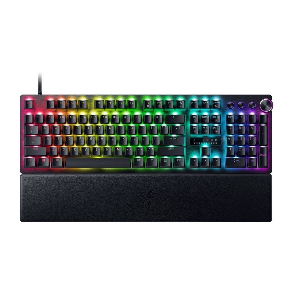 [RZ03-04970100-R3M1] Razer Huntsman V3 Pro Esports Gaming Keyboard: Analog Optical Switches, Rapid Trigger & Adjustable Actuation, Media Keys & Dial, Doubleshot PBT Keycaps, Wrist Rest - Black