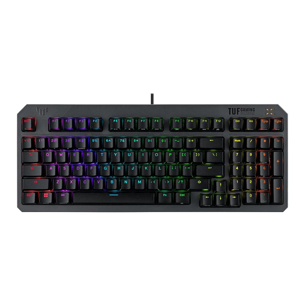 [90MP0390-BKCA00] Asus Tuf K3 Gen II Wired Gaming Keyboard Red Switch Linear & Smooth (Arabic) - Black
