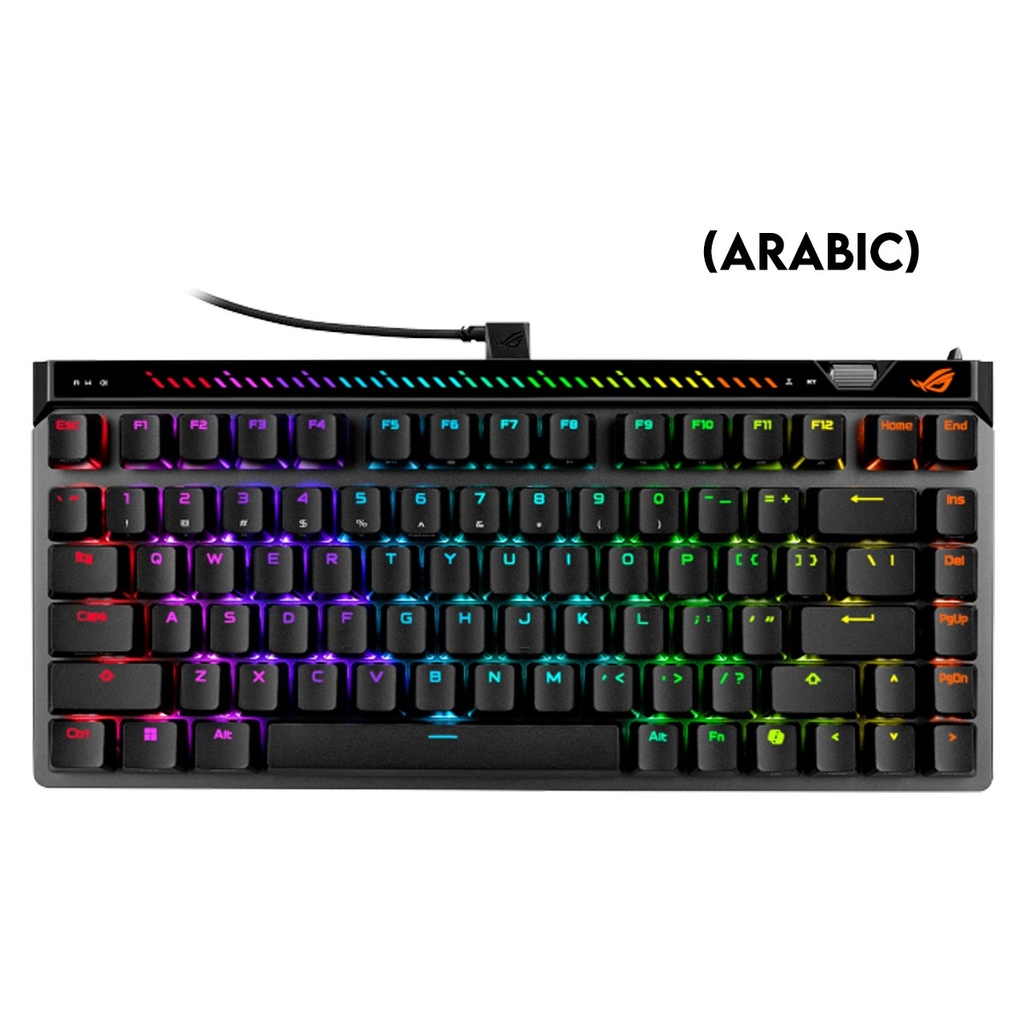 [90MP047H-BKCA00] Asus M705 Rog Falchion Ace 75 HE 75% Wired Analog Gaming Keyboard HFX V2 Magnetic Switch Refined & Precise (Arabic) - Black