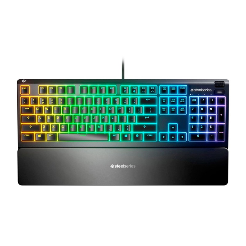 [US] SteelSeries Apex Pro Mechanical Gaming Keyboard, Wired-USB Connectivity, Full Size, OLED Smart Display, OmniPoint - Linear & Silent Switches, Detachable Magnetic Wrist Rest - Black | US 64626