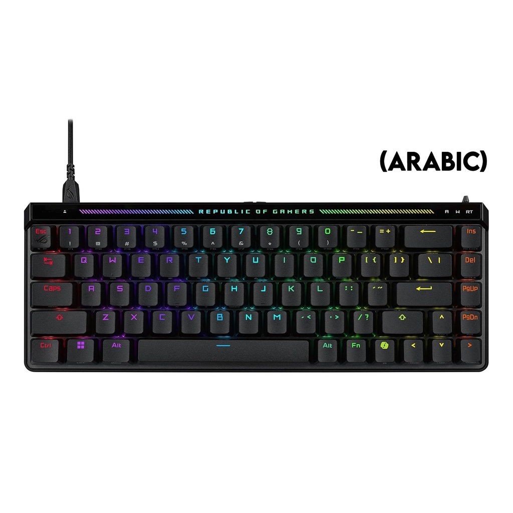 [90MP03VE-BKCA00] Asus M605 Rog Falchion Ace HFX 65% Wired Analog Gaming Keyboard Magnetic Switch Linear And Speedy (Arabic) - Black