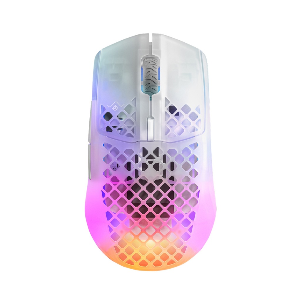 [62610] SteelSeries Aerox 3 Wireless/Bluetooth Limited Edition Ghost Ultra LightWeight Gaming Mouse 18,000 CPI, 200Hr Battery Life - White