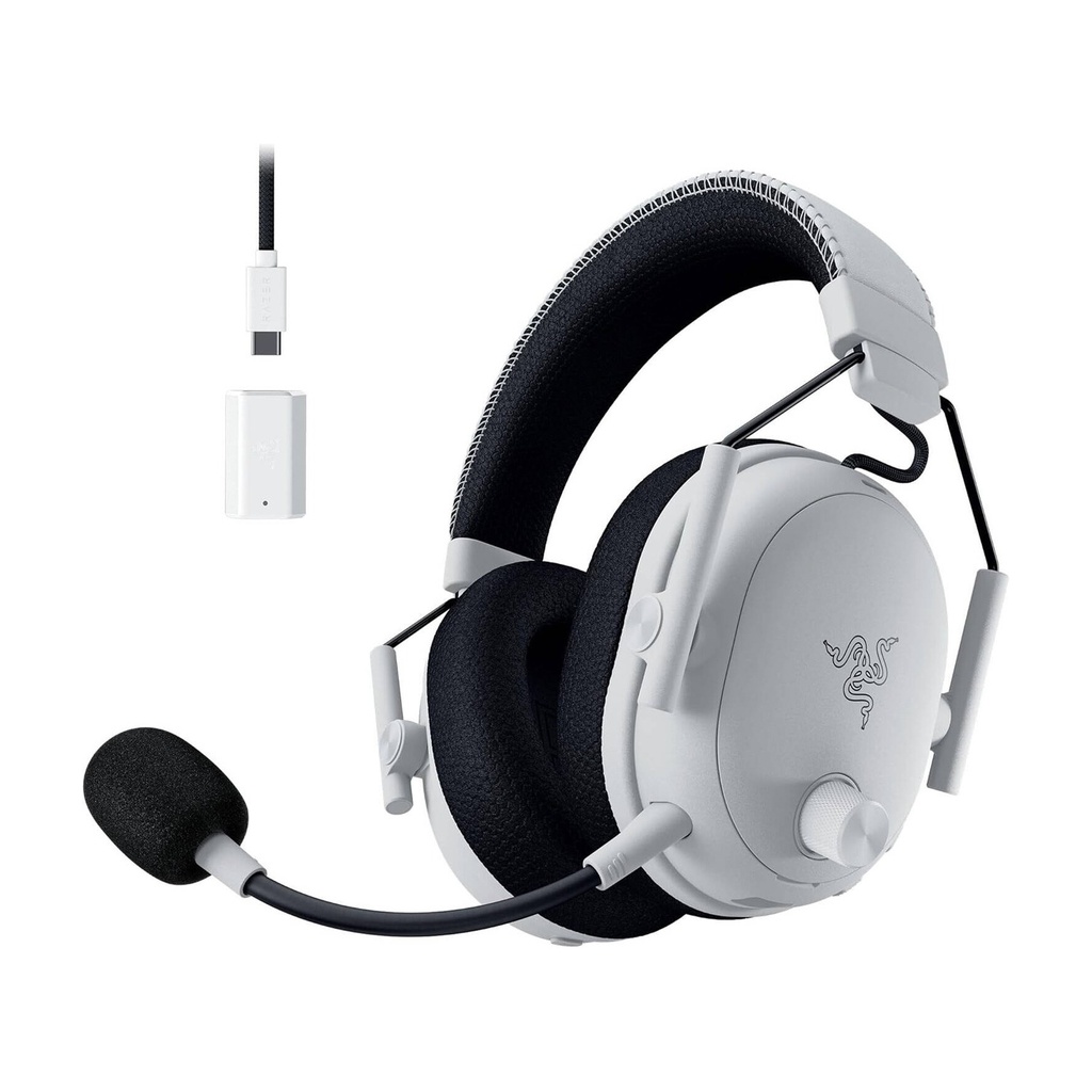 [RZ04-05400600-R3G1] Razer BlackShark V3 Pro Gaming Headset, HyperSpeed Wireless Gen 2, Hybrid Active Noise Cancellation, Detachable Razer HyperClear Full Band 12mm Mic, PlayStation, White Edition | RZ04-05400600-R3G1