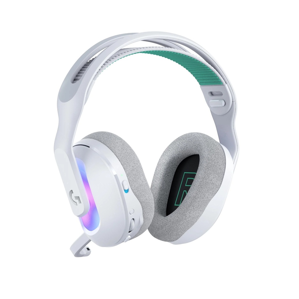 [981-001550] Logitech G522 LightSpeed Tri-Mode Wireless/Bluetooth/Wired Lightsync RGB Gaming Headset,Broadcast BLUE VO!CE Quality Detachable Microphone, For PC,PS5,Mac & Smart Devices- White