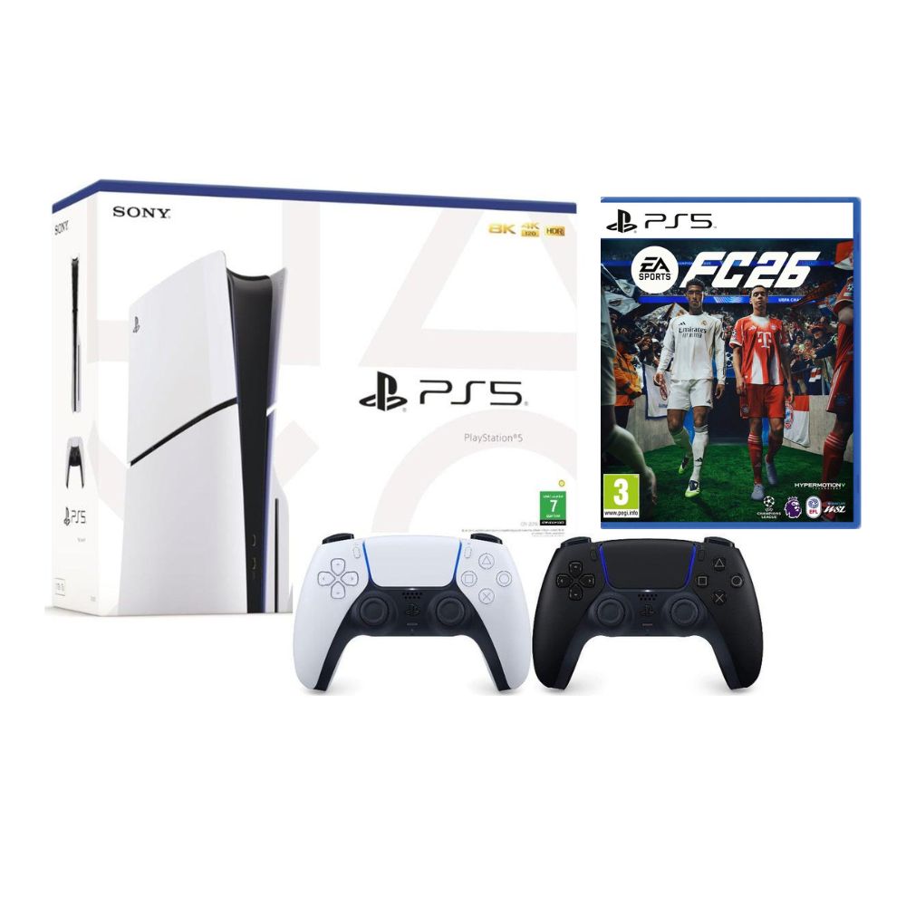 [509308] PlayStation 5 Slim Disk Edition E Chassis with FC 26 and an Extra Midnight Black Wireless Controller