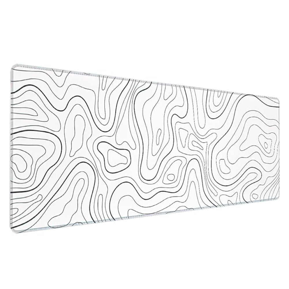 White decorated with Black & Gray lines Waterproof Anti-Slip MousePad XXXL 120 x 60 CM