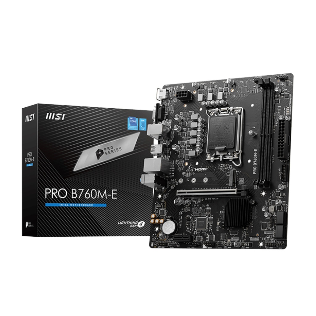 [911-7D48-071] MSI PRO B760M-E – mATX LGA1700 DDR5 Motherboard with PCIe 4.0 & Dual-Channel Support | 911-7D48-071