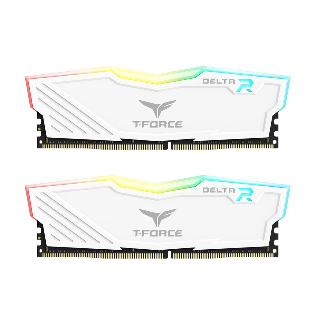 [TF4D432G3600HC18JDC01] TeamGroup T-Force DELTA RGB 32GB (2x16GB) DDR4 3600MHz CL18 Memory Kit - White